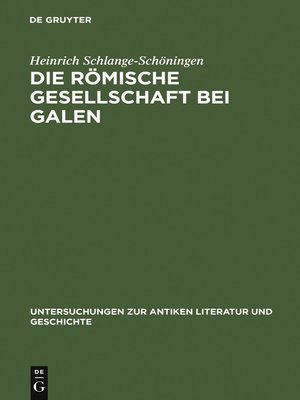 cover image of Die römische Gesellschaft bei Galen